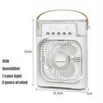 3 In 1 Portable Mini Air Cooler Fan With Humidifier LED Night Light Adjustable Household Office White Air Conditioner Fan C
