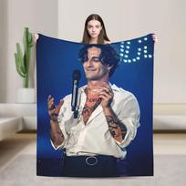 Damiano David Warm Soft Blanket Kids Plush Throw Blanket Funny Home Decor Flannel Bedspread Sofa Bed Cover Size: 75*100cm, Weight: 230 GSM