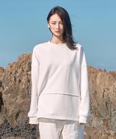 Monophobia Raw Cutting Line Cotton Sweatshirt White White/Free