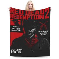 Super Warm Blanket Picnic Red Dead Redemption 2 Bedding Throws Flannel Bedspread For Home Decor Aesthetic Sofa Bed Cover Size: 75*100cm, Weight: 230 GSM