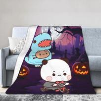 Bubu & Dudu Halloween Flannel Blanket Spring Warm Bedding Throws for Kids Adult Living Room Pattern Bedspread Sofa Bed Cover Size: 75*100cm, Weight: 230 GSM