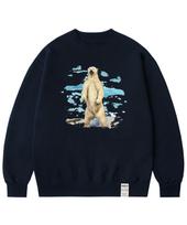 Graver [Unisex] Wild Polar Bear Sweatshirt_Navy Navy/M