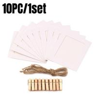 5Inch 10pc/set DIY Craft Photo Frame With Clip and Rope Photo Wall Photo Frame Hanging Picture Album Home Wedding Birthday Decor