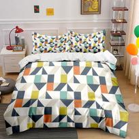 Geometric multicolored triangle pattern. Bedding sets Duvet cover sets Duvet covers Pillowcases(1*Duvet Cover 2*Pillowcases without duvet insert) 135x200cm