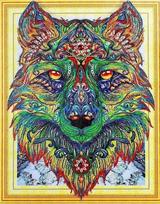 Haft diamentowy wilk trzecie oko 47x57 cm