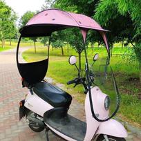 Scooter Rain Sun Shade Canopy Waterproof Wind Shield Umbrella Universal Electric Bicycle Shelter for Rider Rain Cover Have a rearview mirr