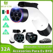 WUFEN Tesla to GB/T Adapter 7KW 32A EV Charging Converter Safety Lock Electric Vehicle Accessory for BYD Geely JAC and GBT Cars TESLA to GBT 32A