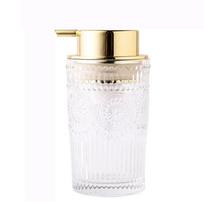 Prabangus rankinio siurblio putojantis buteliukas Stiklinis skysčio laikymo indas Losjono dozatorius Namams 300ml beige