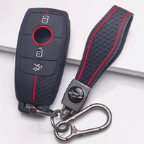 Smart Key Fob Cover for Mercedes-Benz A Class W177 B Class W247 C Class W206 E Class W213 S Class W222 GLC GLE GLS CLA GLB GLA with Keychain Key Cover juoda