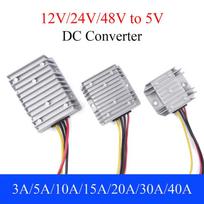1PCS 12V/24V/48V to 5V DC Power Converter 3A 5A 10A 15A 20A 30A 40A 50A  Buck Regulator Step Down Voltage Supply Module For Car 12V-24V