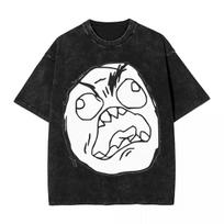 Rage Guy Meme Set Trollface T Shirts Washed T-Shirts Rage Comic Funny Anime Novelty for Men Women Tops Streetwear Printed Tees S įvairiaspalvis