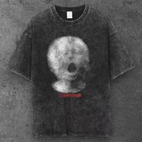 Mens Faded Screaming Figure Oversized T Shirt Black Y2K Streetwear S-3XL S įvairiaspalvis