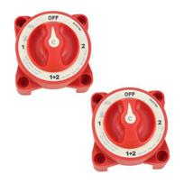Battery Switch DC 32V 350A 2Pcs 4-Position Selector Disconnect For Marine Boat Battery