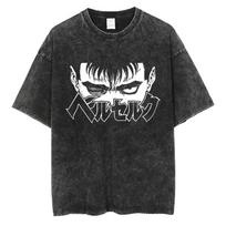 Berserk Guts Manga Panelė Vintage Išplėtas Dydžio T-shirt | Unisex Tamsaus Fantastikos Anime Streetwear Marškinėliai S įvairiaspalvis
