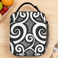 Maori Cultural Black and White Koru Lunch Bag  Casual Lunch Box For Unisex  Outdoor Cooler Bag Oxford Thermal Tote Handbags One Size