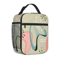 Bestselling Retro Eames-Era Atomic Inspired Minimal Chic Neoprene Lunch Bag Yard Party Camping Lunch Bag One Size