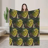 Beware Ogre Shreks Blankets Flannel Textile Decor Multi-function Super Soft Throw Blanket for Bed Car Bedspread Size: 75*100cm, Weight: 230 GSM