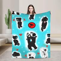 Skibidi Toilet Speakerman Blanket Warm Soft Print Plush Throw Blanket For Living Room Camping Flannel Bedspread Bed Cover Size: 75*100cm, Weight: 230 GSM