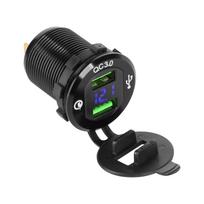 Usb Car Charger With Quick Charge And Voltage Meter