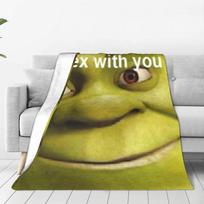 Super Soft Funny Shreks Pun Throw Blanket Premium Fleece Flannel Lightweight Shreks is Love Shreks is Life Bed Blanket Size: 75*100cm, Weight: 230 GSM