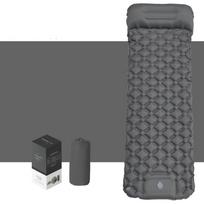 Outdoor Camping Built-in Foot Pump Air Mattress Bed Single Sleeping Pad Composite TPU Moisture-proof Model Color Box 190cm*60cm*5cm pilka spalva