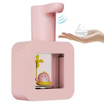 Cute Cat Rechargeable Touchless Automatic Soap Dispenser 400ml Kids Foam Soap Dispenser with Night Light rožinė