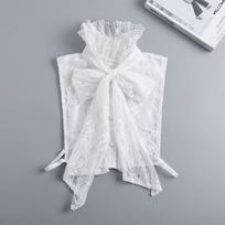 Vintage Lace Fake Collar Solid Color Ruffled edge Collar Cameo Bow Lace Collar  Party