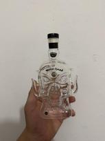 Motorhead tuščio kaukolės formos viskio butelis  Roko grupės kolekcinis stiklinis grafinas Baras Namų dekoras alkoholinių gėrimų laikymo butelis