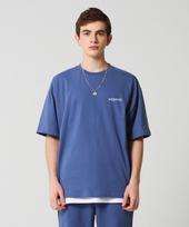 Moz Moz Color Chip Embroidered Oversized Short Sleeve T-Shirt Blue 1