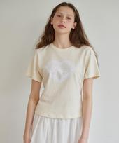 Rosiro Lossy Lace Heart Tee Cream Cream/Free