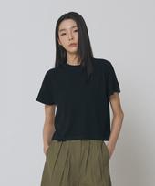 Express Holiday Curved Crop T-Shirt_Black Beige/Os