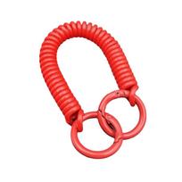 Plastic Retractable Keychain Spring Rope Anti-Lost Card Holder Strap Spiral Phone Lanyard  Portable raudona