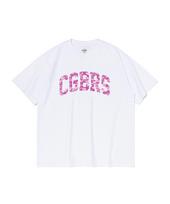 Cargo Bros For Woman Signature Pattern Logo Short Sleeve T-Shirt (White Pink) L