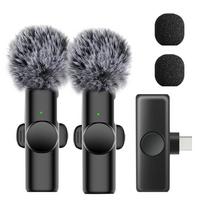 Noise Reduction Mini Lapel Mic Type-C Mic Wireless K11 Microphone  Radio Live Recording juoda