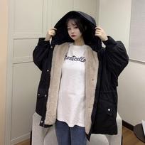 Plus Size Women's Parka Coat Autumn Winter Thickened Fleece Lined Hooded Jacket Loose Versatile Cotton Clothes S juoda
