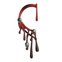 Irregular Exaggeration Lava Earrings Gothic Single Ear Cuff Personality Halloween Ear Clip  Daily Left Ear