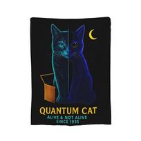 Math Cat Blanket Fleece Summer Air Conditioning Quantum Mechanics Cat Multifunction Super Warm Throw Blanket Bedding Throws Size: 75*100cm, Weight: 230 GSM
