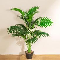 Dirbtinė arekos palmių vazoninė medelė Grindinė lauko palmių medelė Namų svetainės dekoracija Dirbtinis augalas Medis 100cm-200cm (Green,0.8m Areca Palm 18 Leaves) žalia