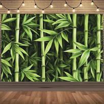 Bamboo Grove Tapestry Polyester Lush Green Stalks Leaves Wall Hanging Nature Decor Living Room Bedroom Wedding Party 100X70CM