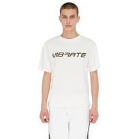 Vibrate Lettering Hand Shake Sign T-Shirt (White) White/L