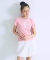 Episode Untitled Lace Applique Logo Crop Top Pink Pink/Pink