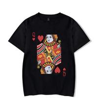 Playing Cards Heart Graphic T Shirts Couples Y2k Fashion Queen King Tees Funny Boyfriend Girlfriend Tee Loves Shirt S