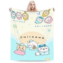 Chiikawa Catoon Flannel Blanket Grabber Kawaii Throw Blankets for Sofa Bedding Lounge 125*100cm Bedspread Size: 75*100cm, Weight: 230 GSM
