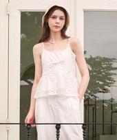 Micene Stock Lace Bustier-Wide Pants Set Ivory/1[44~55]