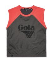 Golla W Mesh Overlap Sleeveless T [Charcoal] Charcoal/Free