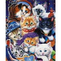 Full 5D Diy Diamond Painting Magic kitten mosaic Embroidery Cross Stitch Home Decor Handmade Gift 25x30cm