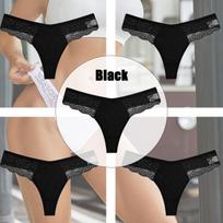 5PCS/Set Women Cotton Panties Sexy Lace Thong G-String Intimates Underwear for Female V-Waist Lingerie Floral Breathable Panties S