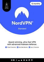 NordVPN Standard - 6 Month - 10 Devices (PC/MAC/Mobile) VPN & Cybersecurity Software Subscription Key GLOBAL