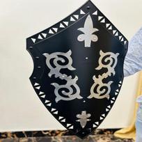 Templar Shield Warrior Stainless Steel Shield Black Steel Finish Metal Knight Shield