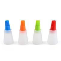 4 vnt., Silikoninis aliejaus buteliukas su teptuku, Barbekiu teptukas, Maistinio silikono kepimo aliejaus buteliukas, Kepsnių virtuvės įrankiai 4PCS